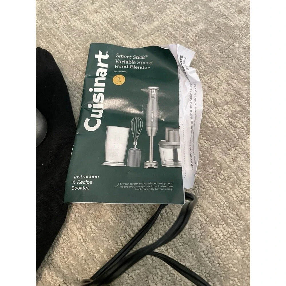 Cuisinart HB-400PC Smart Stick Variable Speed 400W Hand Blender Set 24oz